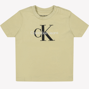 Calvin Klein Bébé Unisexe T-shirt Beige Clair