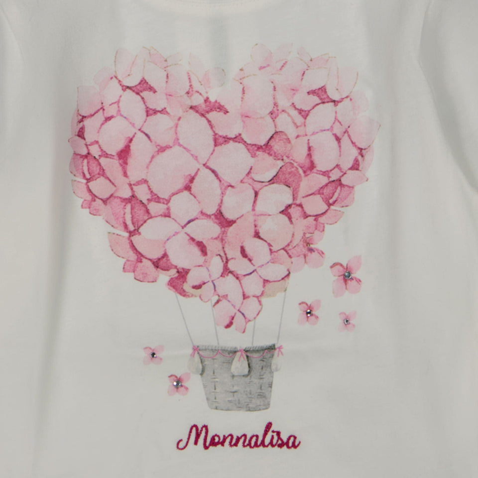 Monnalisa Baby Meisjes T-shirt Off White