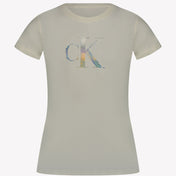 T-shirt per ragazze Calvin Klein Klein Beige