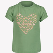 Zgadnij T-shirt dla dziewcząt dla dzieci zielony