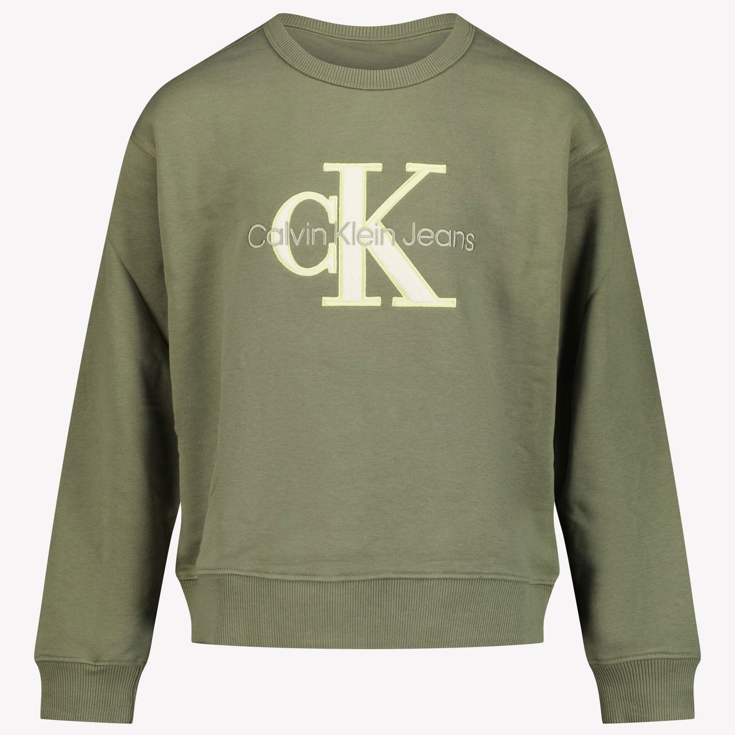 Calvin Klein Niño Chicos Suéter Verde Oliva