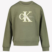 Calvin Klein Enfant Garçons Pull d'olive Vert