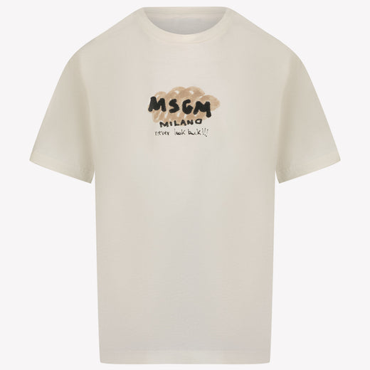 MSGM Niño Chicos Camiseta en Blanco Roto