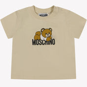 Moschino T-shirt dziecięcy beżowy