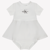 Calvin Klein Baby Mädchen Kleid Weiß