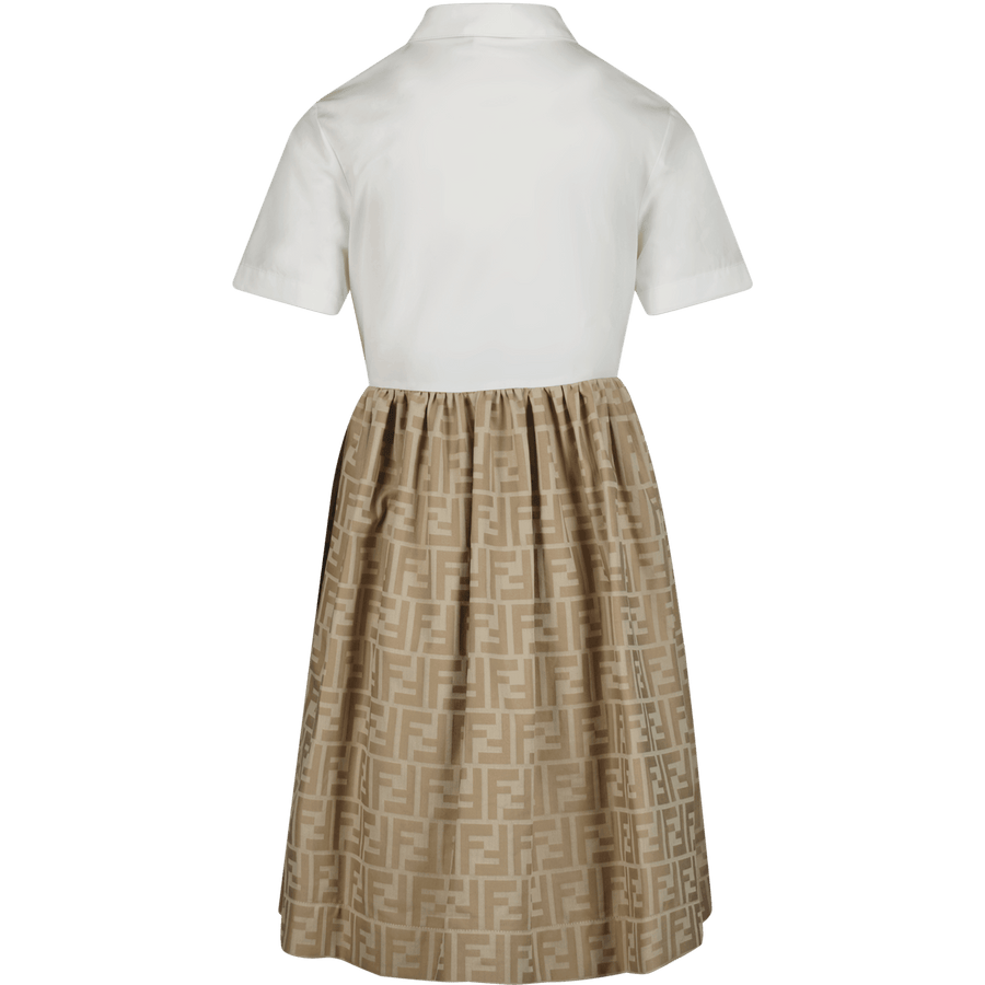 Fendi Kinder Meisjes Jurk Beige