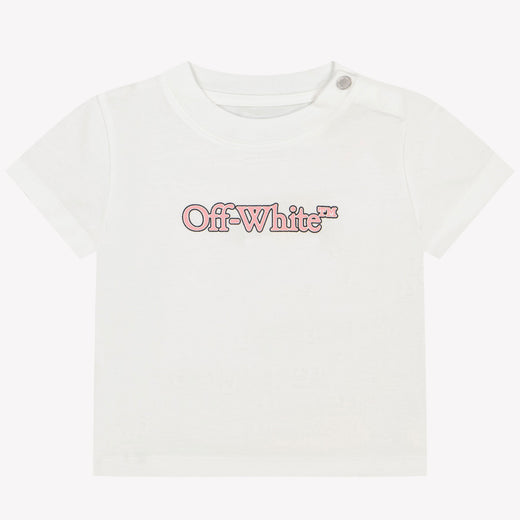 Off-White Bebé Chicas Camiseta en Blanco