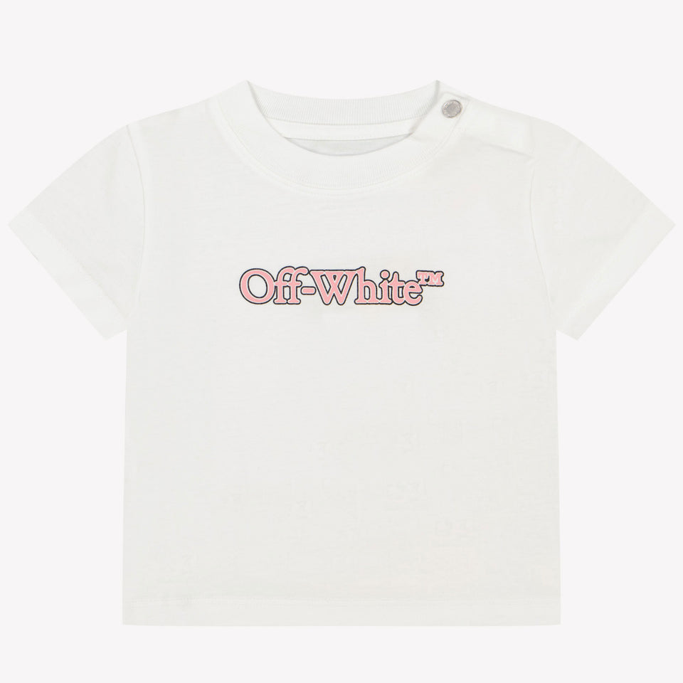 Off-White Bebé Chicas Camiseta en Blanco