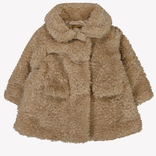 MonnaLisa Baby Girls Faux Fur Jacket Beige