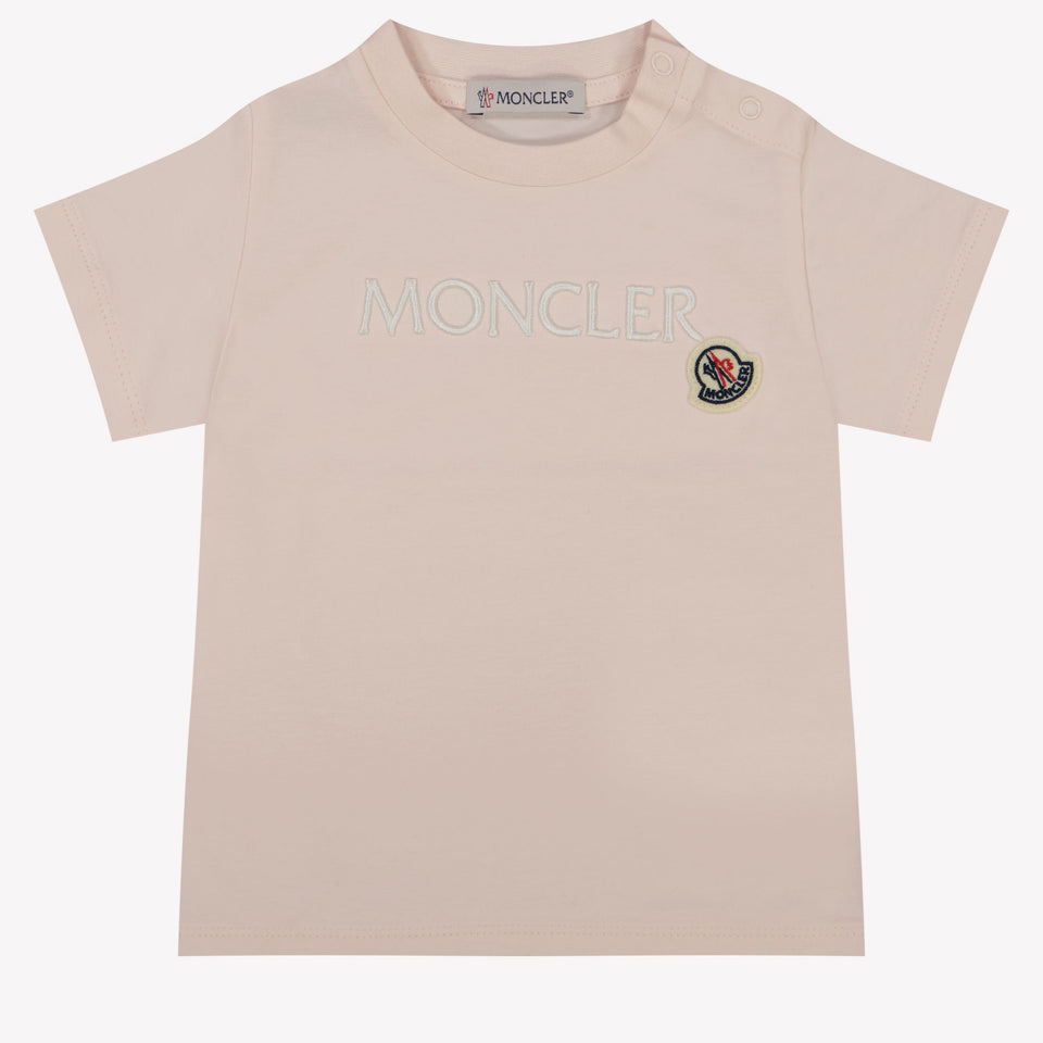 Moncler Bambino Ragazze Maglietta dentro Rosa Chiaro