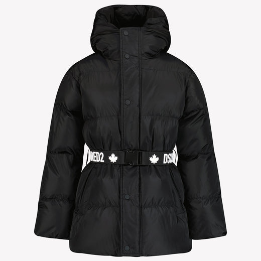 Dsquared2 Gran abrigo de invierno de chicas negras