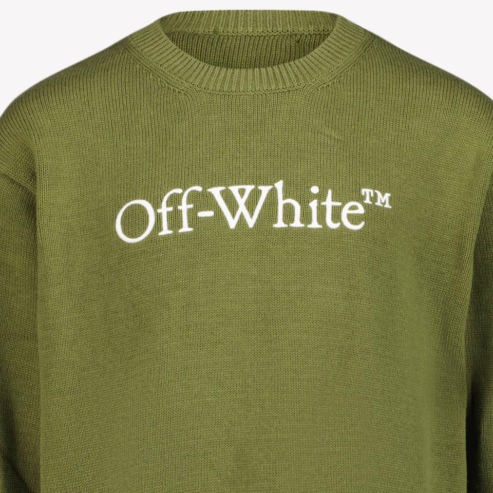 Off-White Jungenpullover Olivgrün