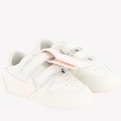 Sneaker da bambine bianche bianche rosa