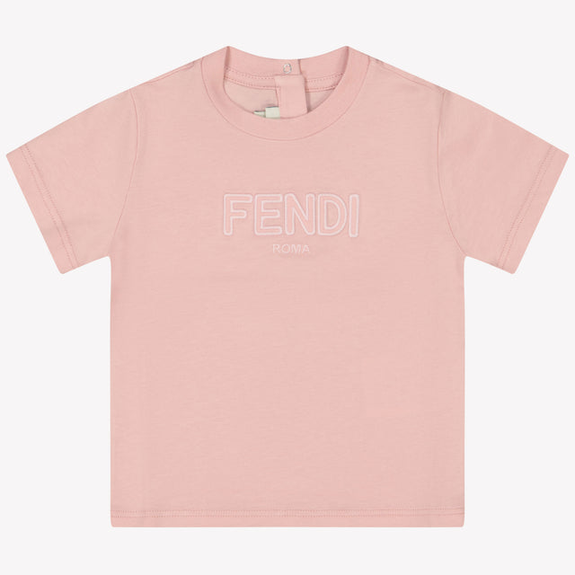 Fendi Baby Mädchen T-Shirt in Hellrosa