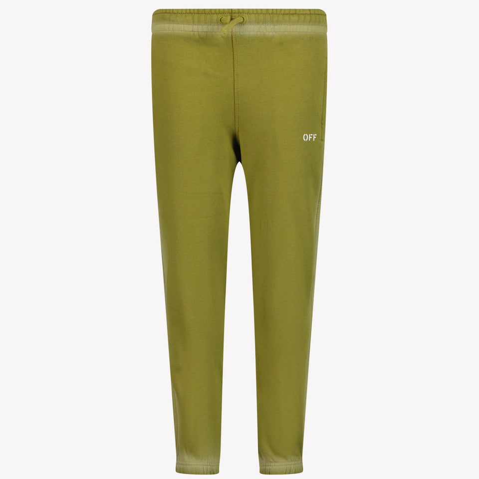Pantalones de niños blancos de color verde oliva