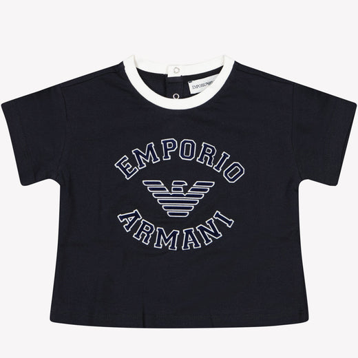 Armani Baby Jongens T-shirt Navy 6 mnd