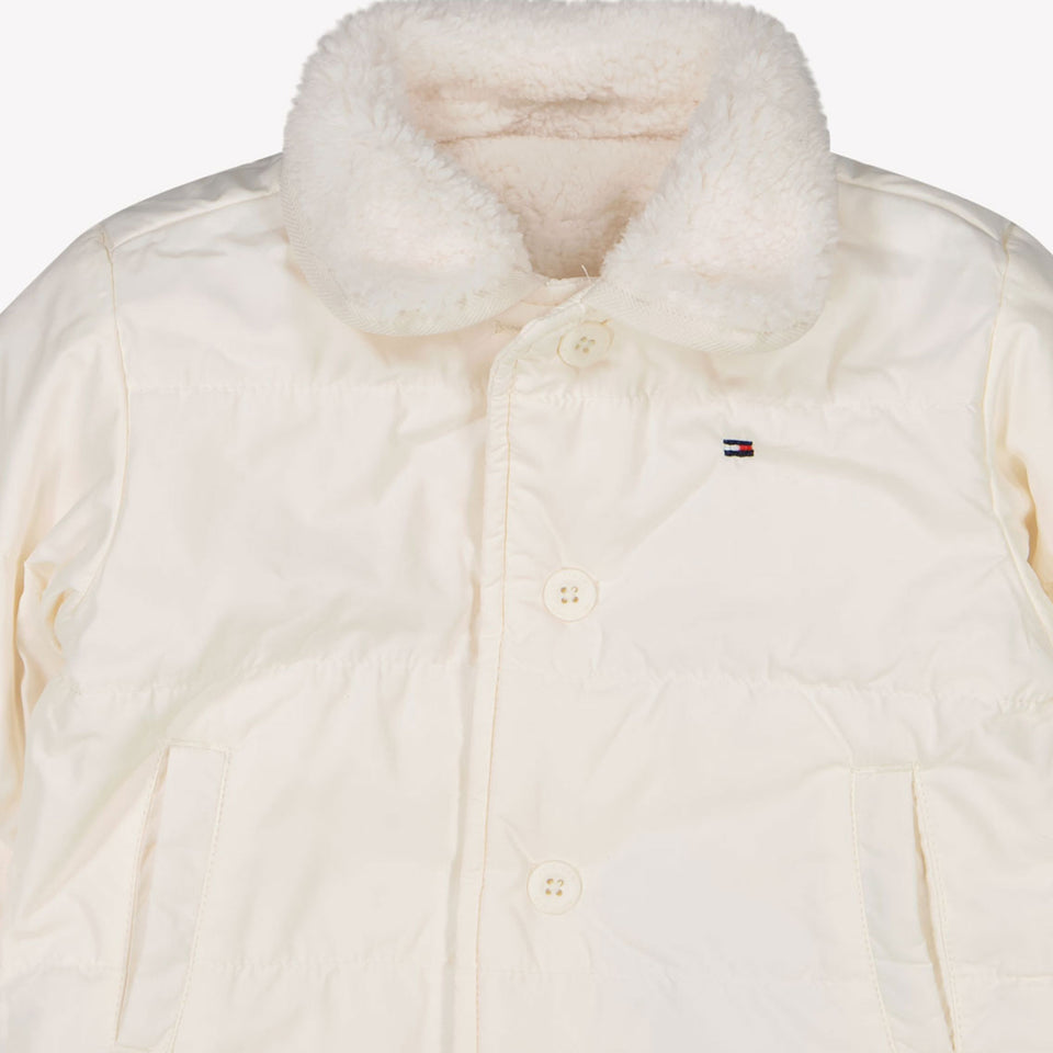 Fendi Chaqueta de piel sintética de bebé en blanco