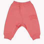 Burberry Pantalones de niñas de niña rosa oscuro