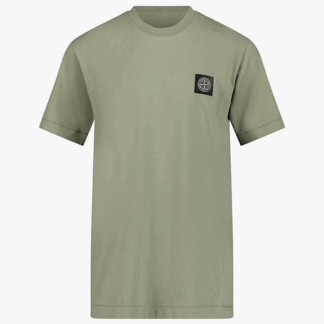 Stone Island Kinderjungen im T-Shirt Olivgrün