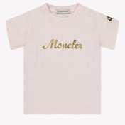 Moncler T-shirt de menina bebê rosa claro