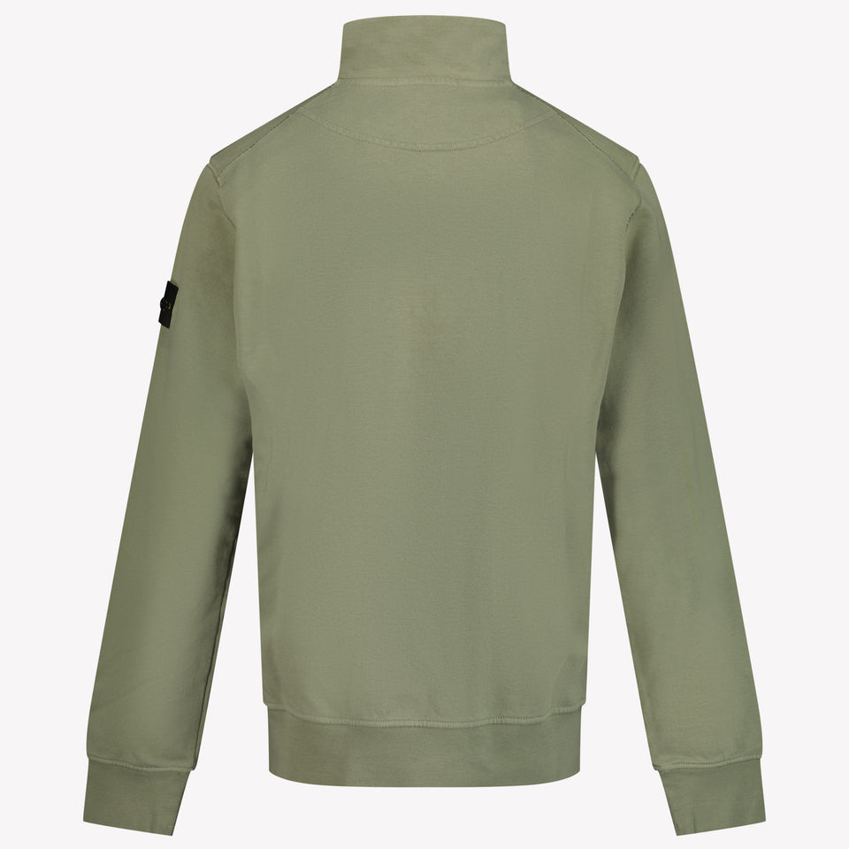 Stone Island Enfant Garçons Pull d'olive Vert