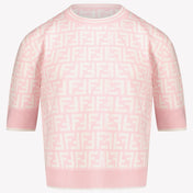 Fendi Enfant Filles T-shirt Rose Léger