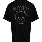 T-shirt dla dziewcząt dla dzieci Moschino czarny