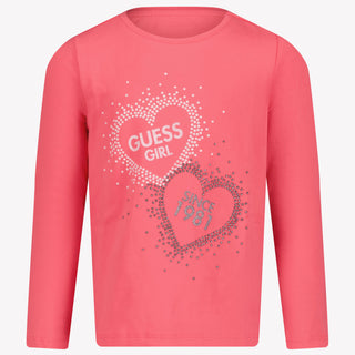 Guess Ragazzo Ragazze Maglietta Fucsia