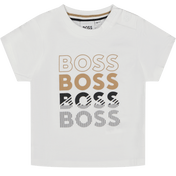 T-shirt boss per bambini bianchi