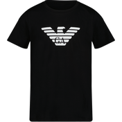 T-shirt dla chłopców dla dzieci Armani czarny