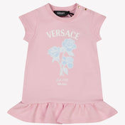 Versace Baby Girls Vestido rosa claro