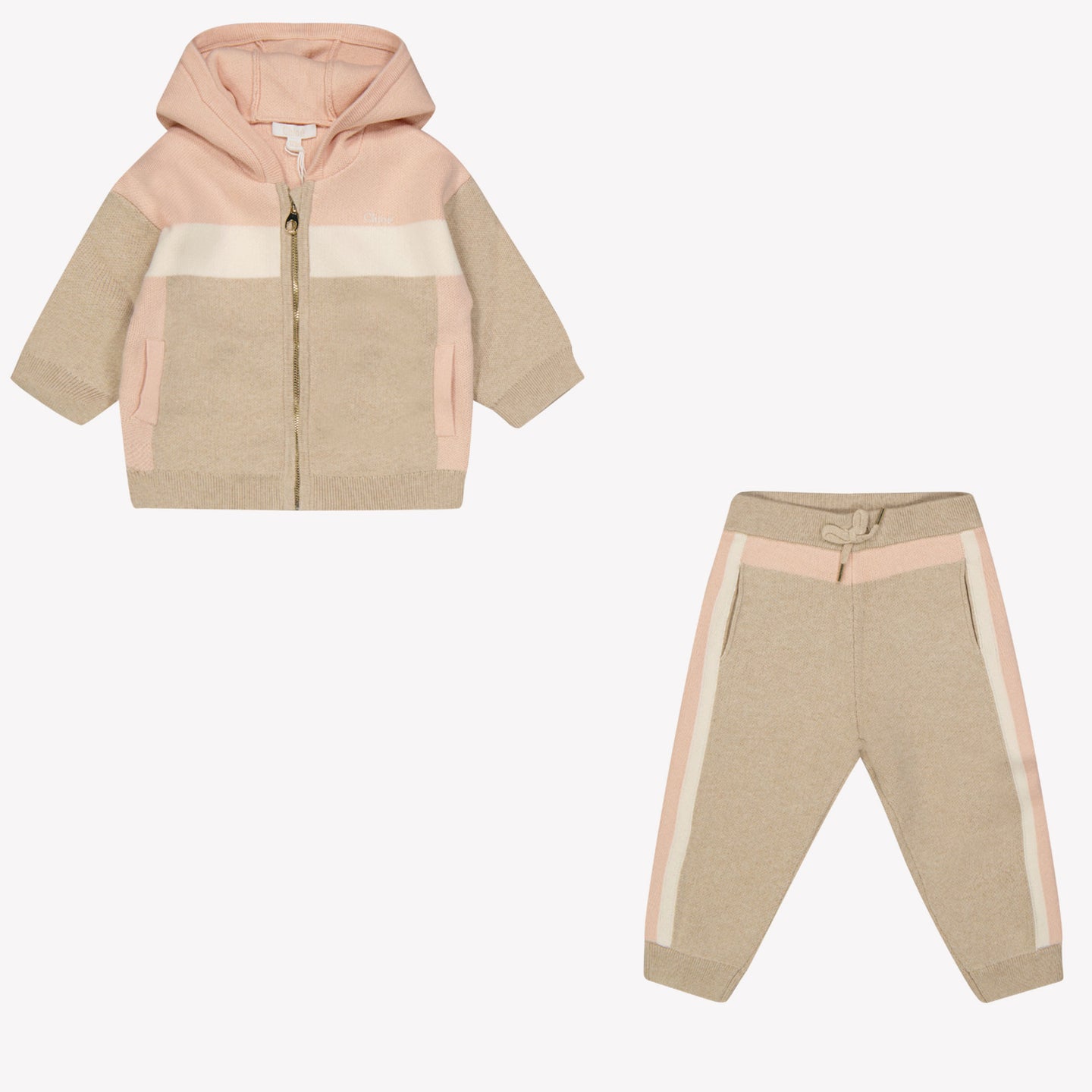 Chloé Baby Mädchen Jogginganzug Beige