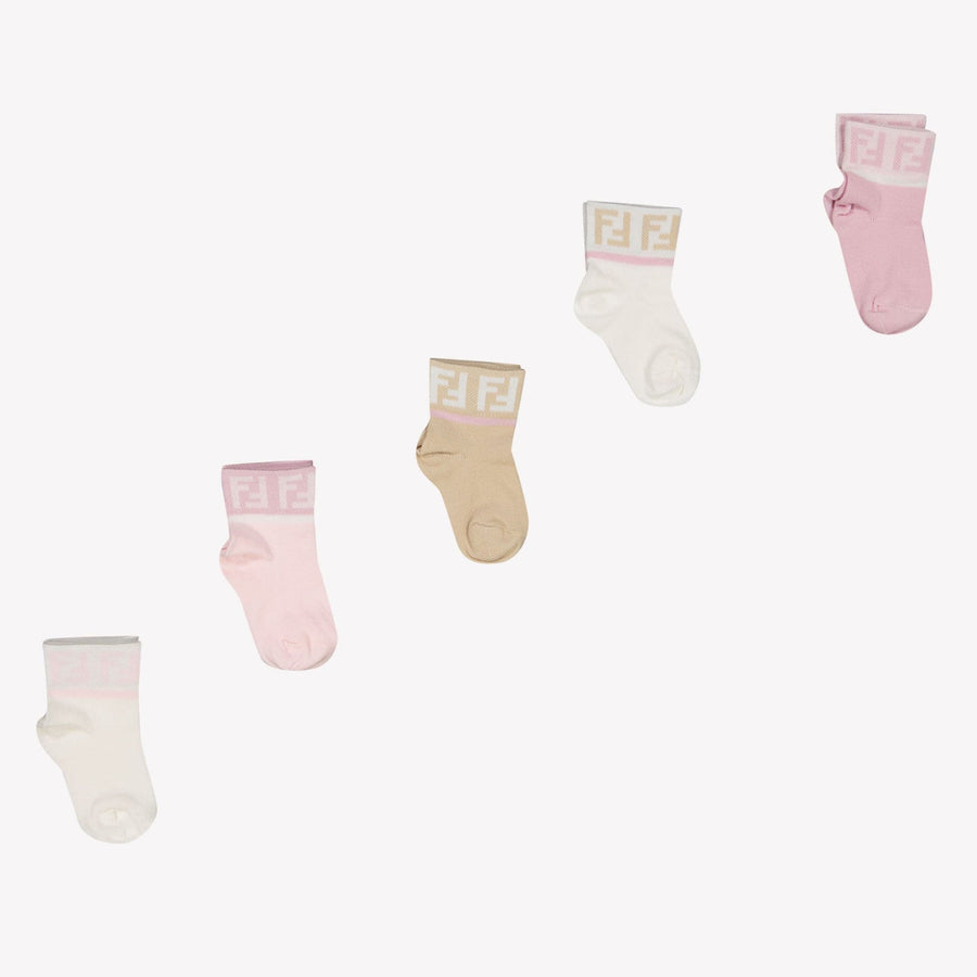 Fendi Bebé Chicas Calcetines Rosa claro