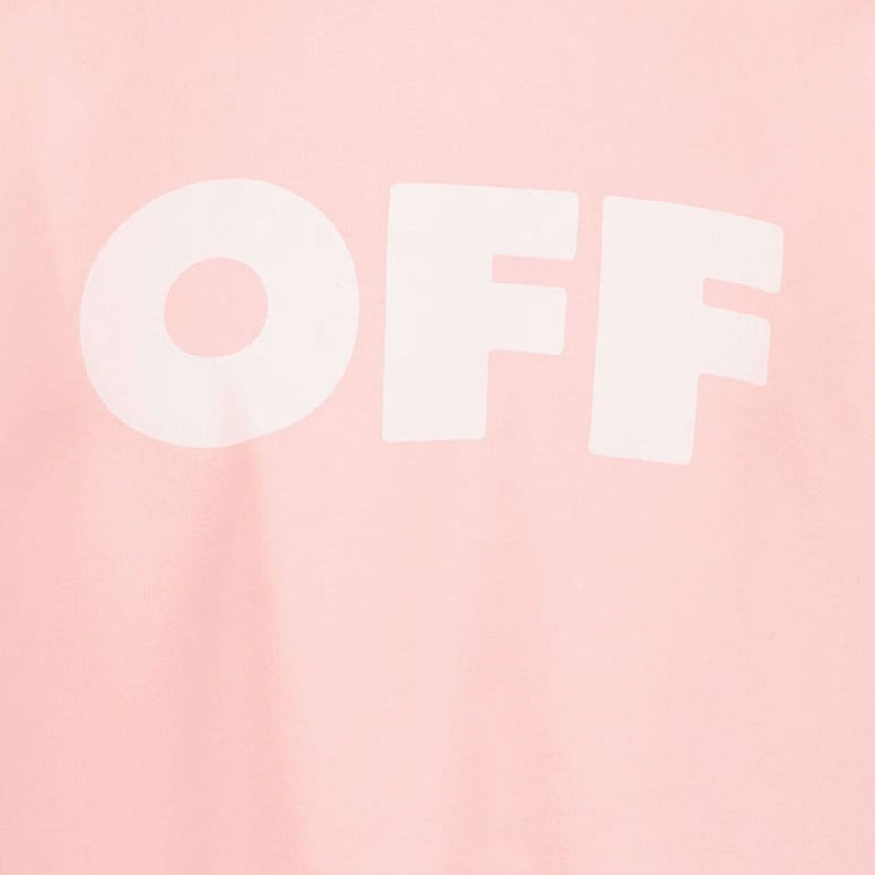 Off-White Niño Chicas Camiseta en Rosa claro