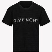 T-shirt de garotas infantis de Givenchy Black