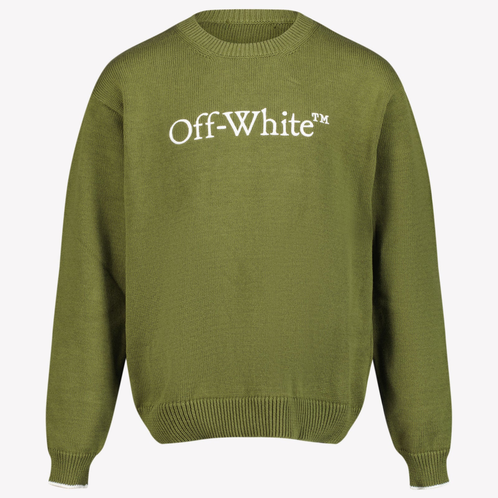 Off-White Chicos Suéter Verde Oliva