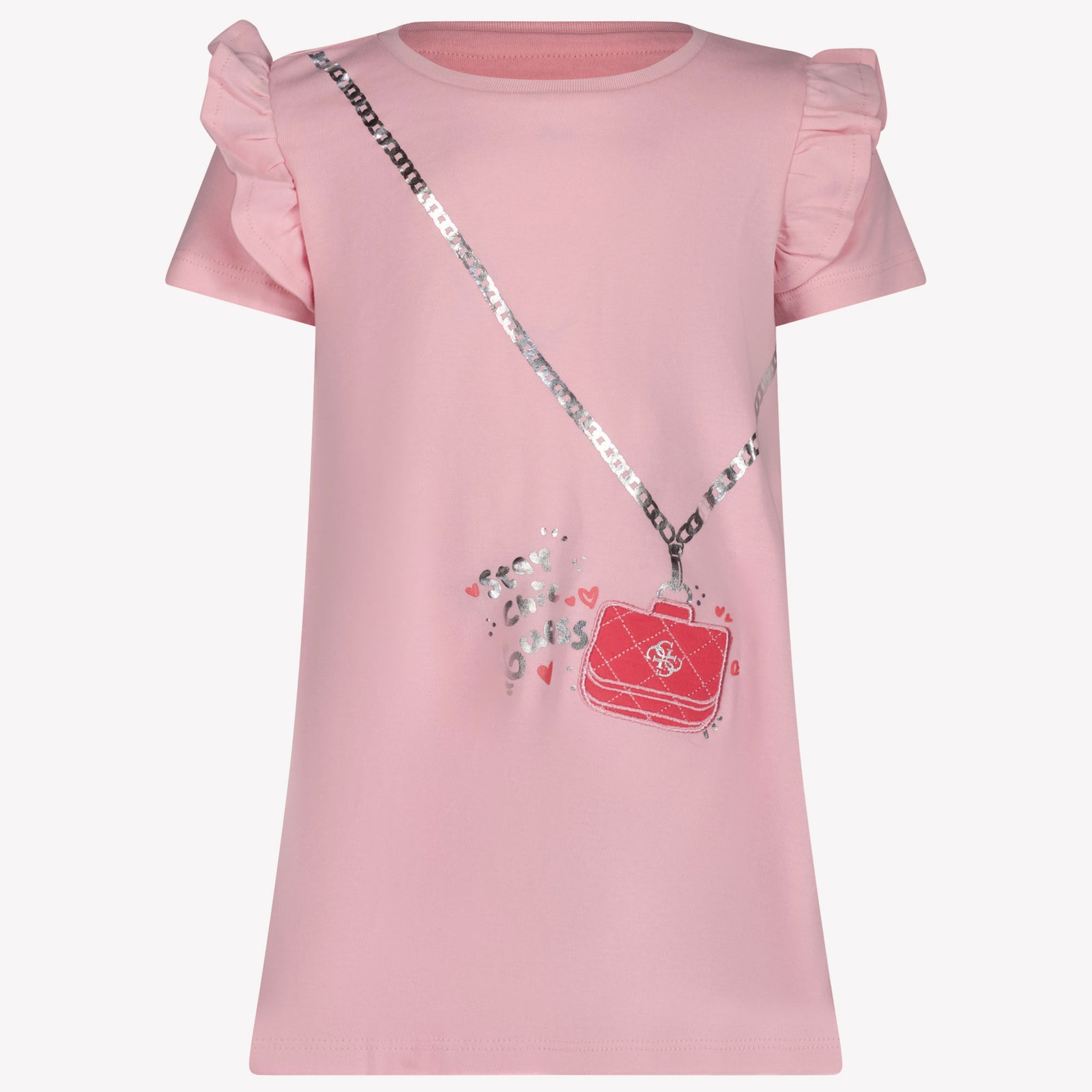 Guess Ragazzo Ragazze Vestito Rosa Chiaro