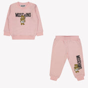 Moschino Bebé unisex jogging traje rosa claro
