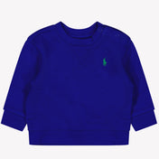 Ralph Lauren Suéter de menino azul cobalto