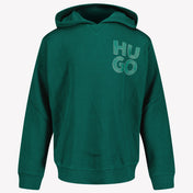 Hugo Kinder Ragazzi Maglione Verde Scuro