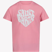 MC2 Saint Barth Children's Girls T-shirt rosa chiaro