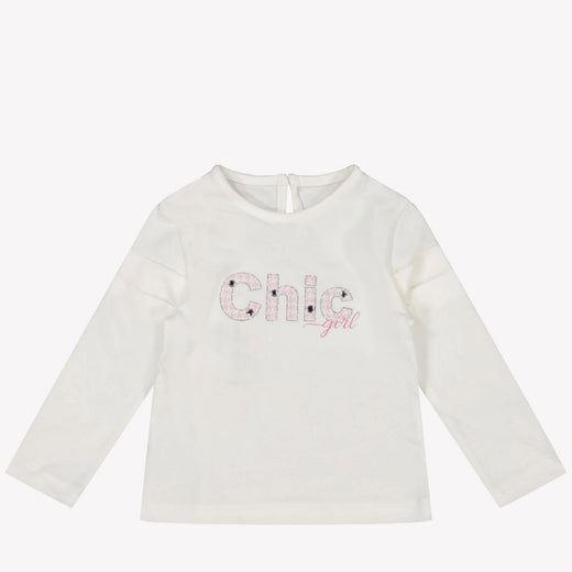 Camiseta de las niñas de Lapin House White