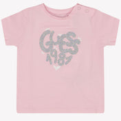 Guess Baby Girls T-Shirt in Light Pink