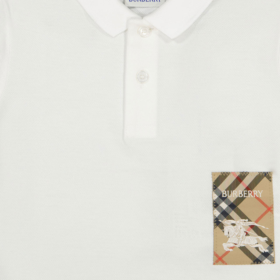 Burberry Johane baby boys polo in White