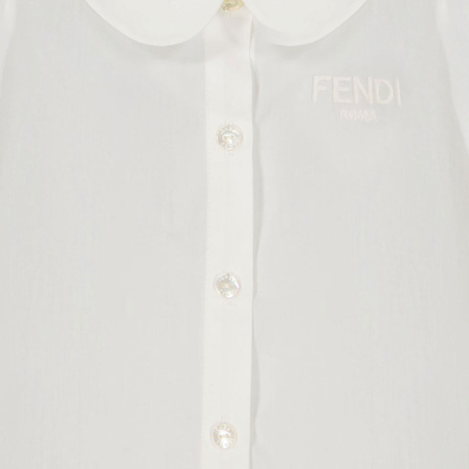 Fendi Bebé Chicas Blusa Blanco