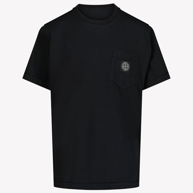 Stone Island Kinderjungen im T-Shirt Schwarz