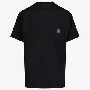 Stone Island Niño Chicos Camiseta en Negro