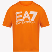 Ea7 barn gutter t-skjorte oransje