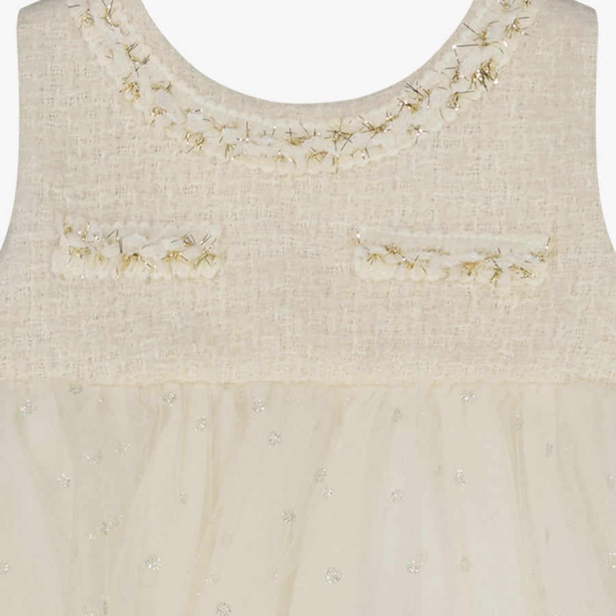 MonnaLisa Bebé Chicas Vestido Blanco Roto