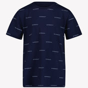Givenchy Camiseta de niños azul oscuro